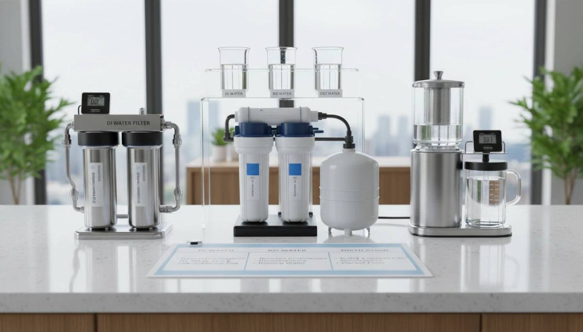 DI Water Filter System vs RO and Distillation Comp DI Water Filter System vs RO and Distillation Comparison