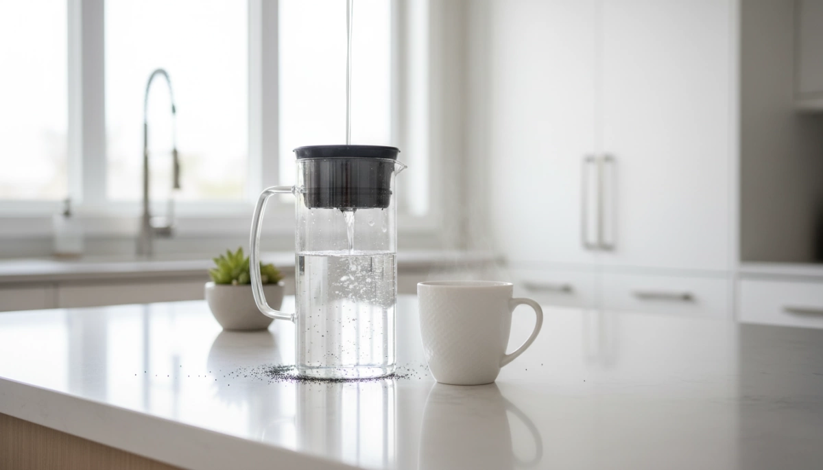 black particles from carbon water filters wSuRLD2X black particles from carbon water filters