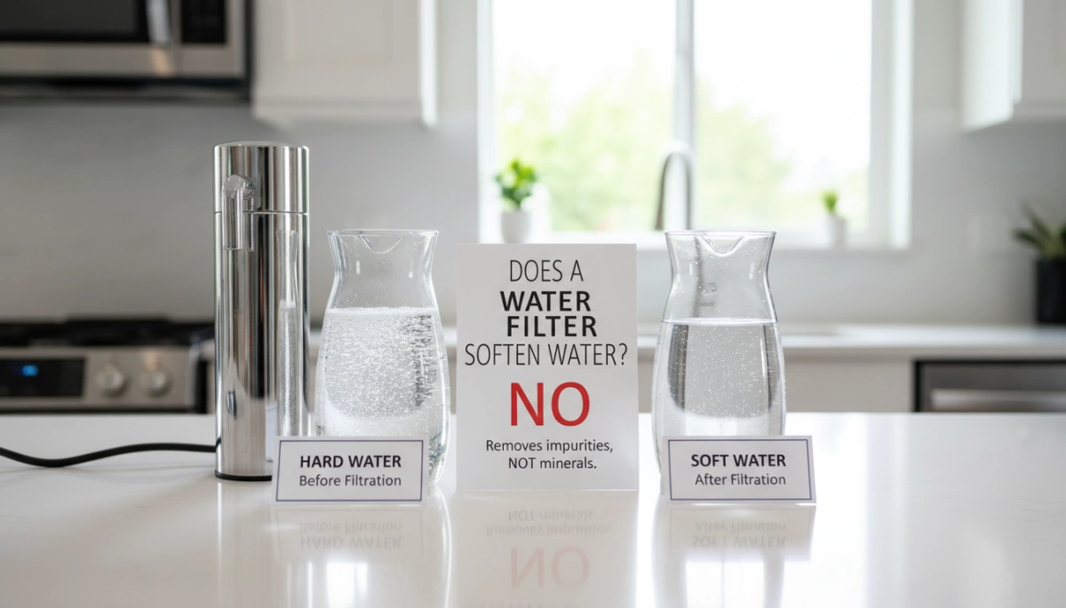 does a water filter soften water signs