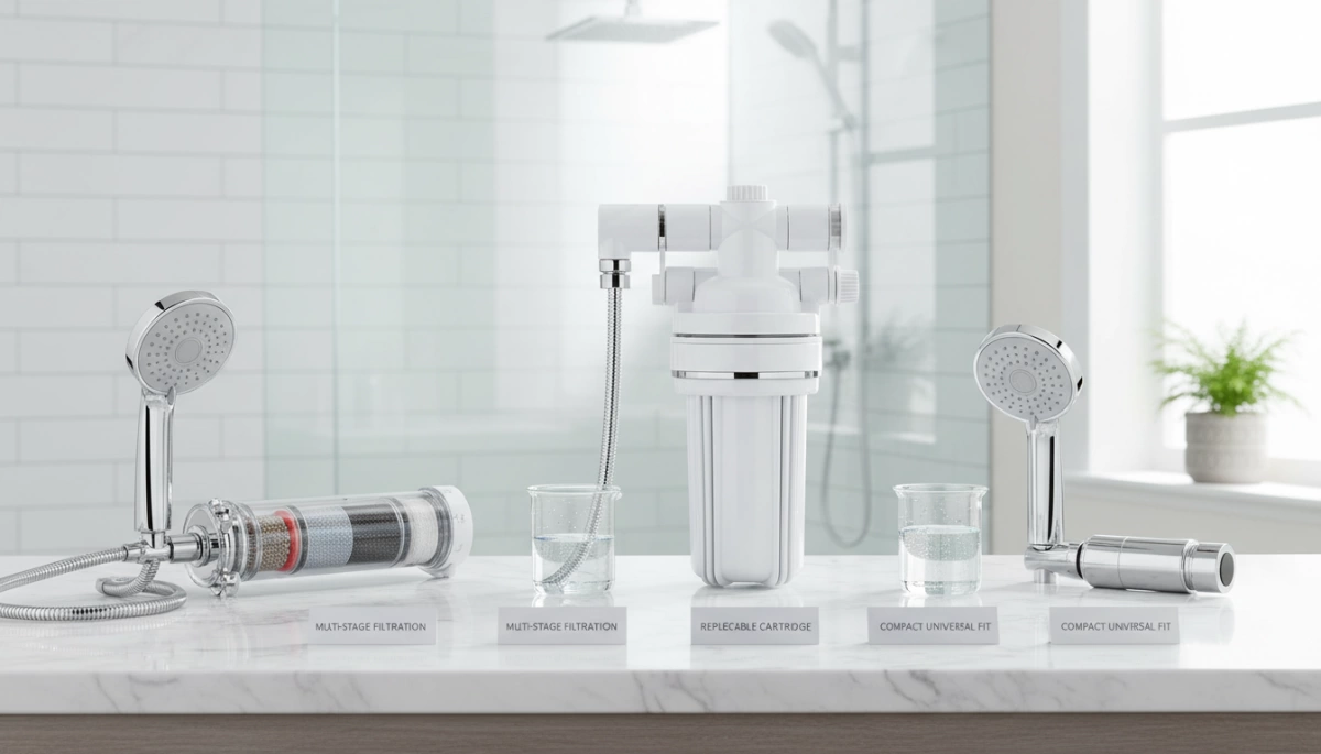 hard water shower filter types and features
