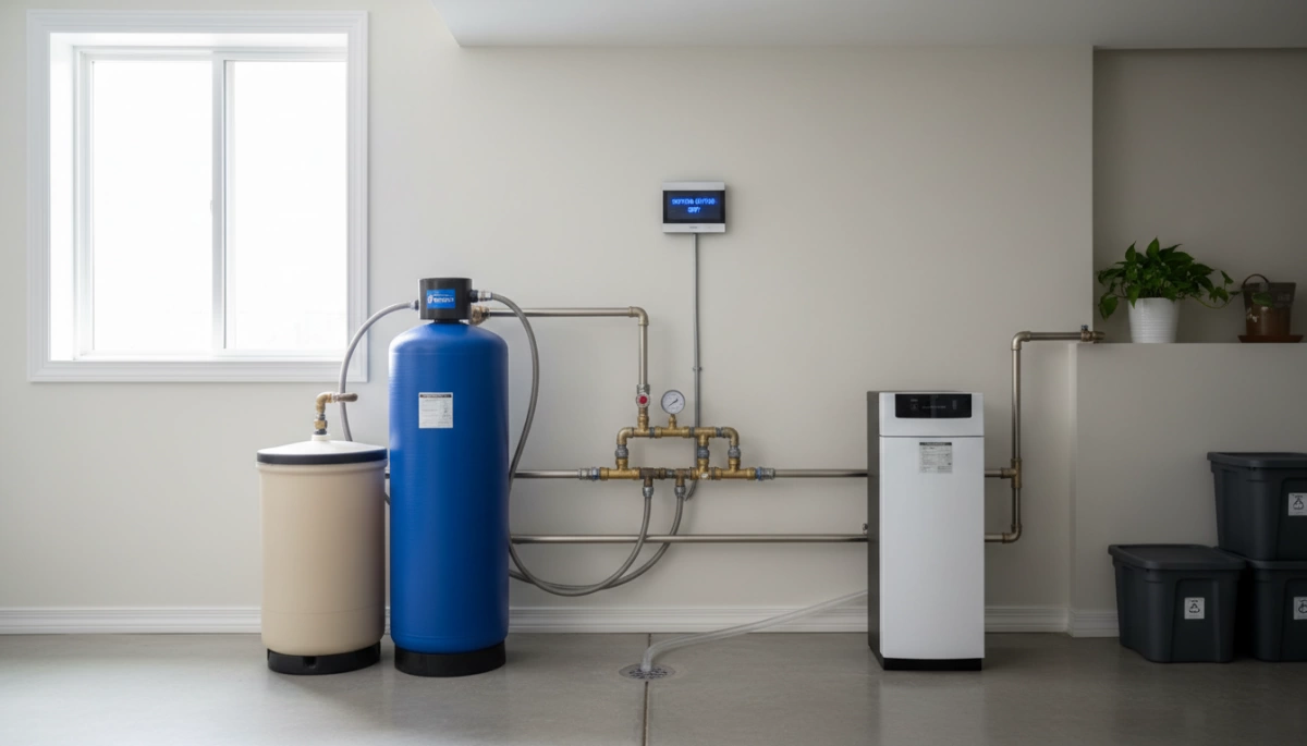 water filter softens hard water system