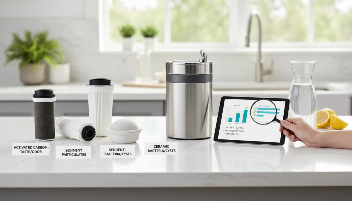 water fountain filter selection factors