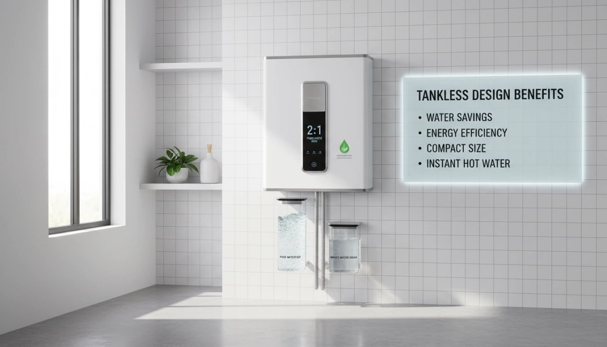 21 Pure to Waste Ratio Tankless Design Benefits NB 2:1 Pure-to-Waste Ratio Tankless Design Benefits