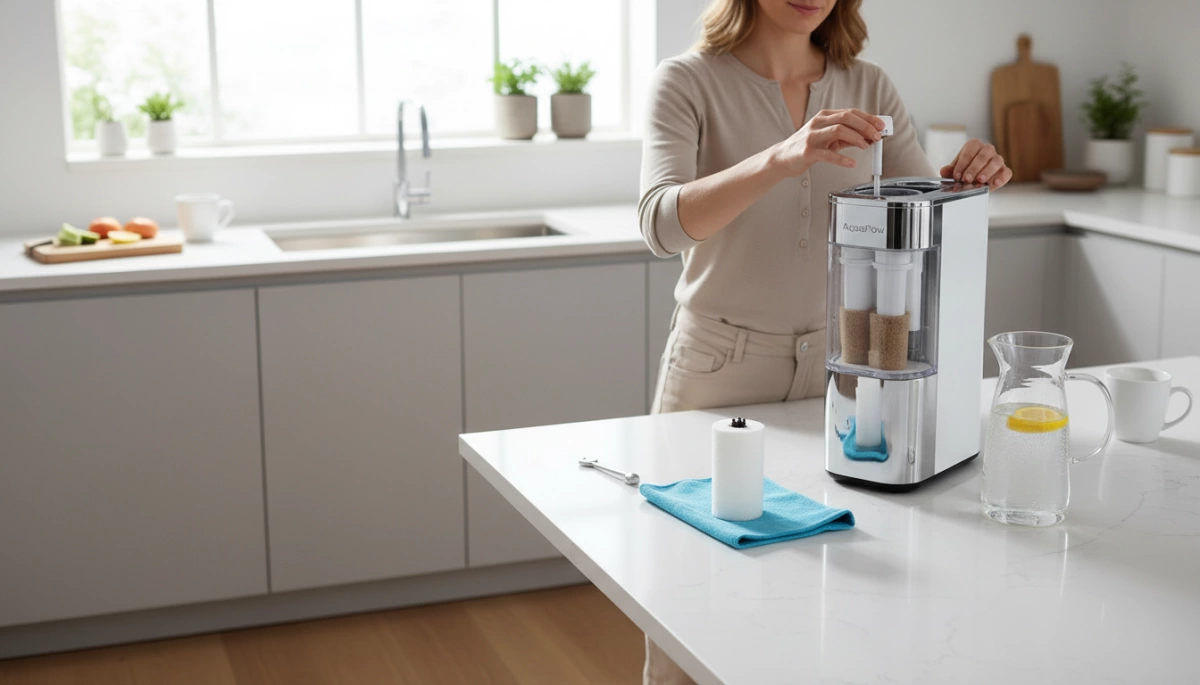 countertop alkaline water filter setup and maintenance