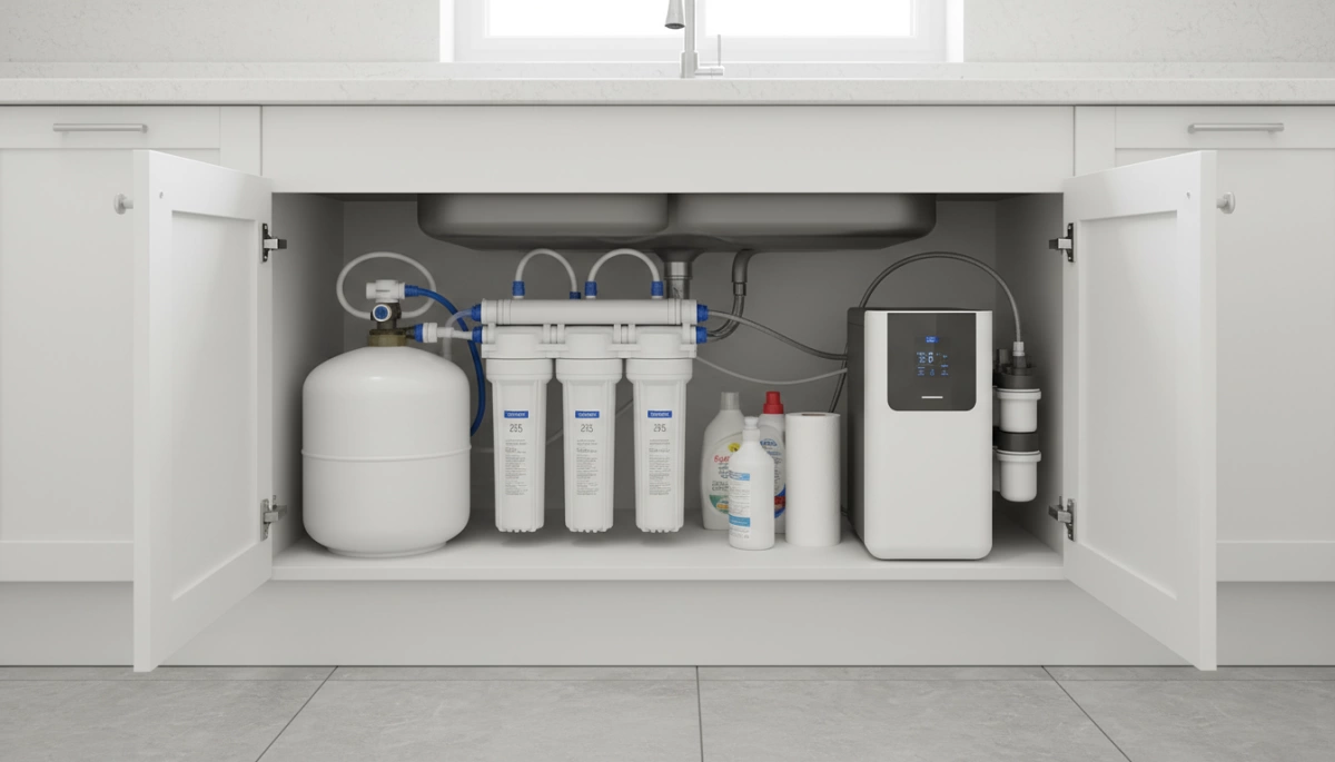 under sink tank vs tankless RO system comparison F 1 under-sink tank vs tankless RO system comparison