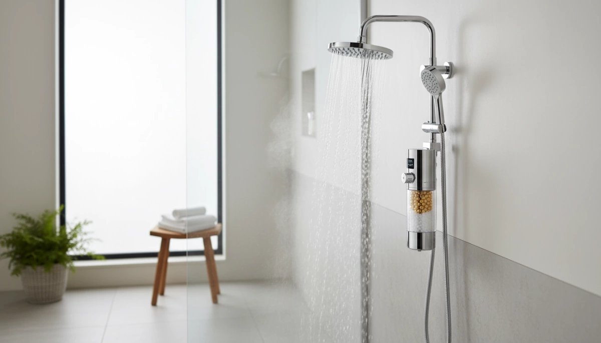 Loại bỏ clo bằng KDF trong nước nóng của vòi sen 3rIumoTyB Loại bỏ clo bằng KDF trong nước nóng của vòi sen