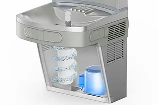 Pengisian Botol Awam sistem penyejukan air untuk dispenser awam dan stesen pengisian botol