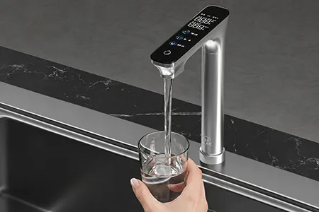 Smart dual-water faucet with a digital display