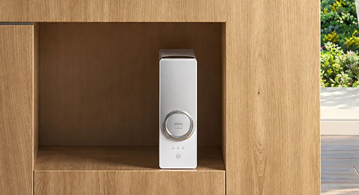 Tankless RO system positioned inside a kitchen cabinet